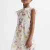 Reiss Martha Floral Print Collarless Dress -Angel & Rocket Shop U06 696s