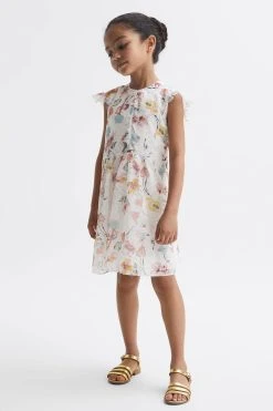 Reiss Martha Floral Print Collarless Dress 10 Reiss Martha Floral Print Collarless Dress -Angel & Rocket Shop U06 696s3