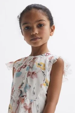 Reiss Martha Floral Print Collarless Dress 11 Reiss Martha Floral Print Collarless Dress -Angel & Rocket Shop U06 696s4