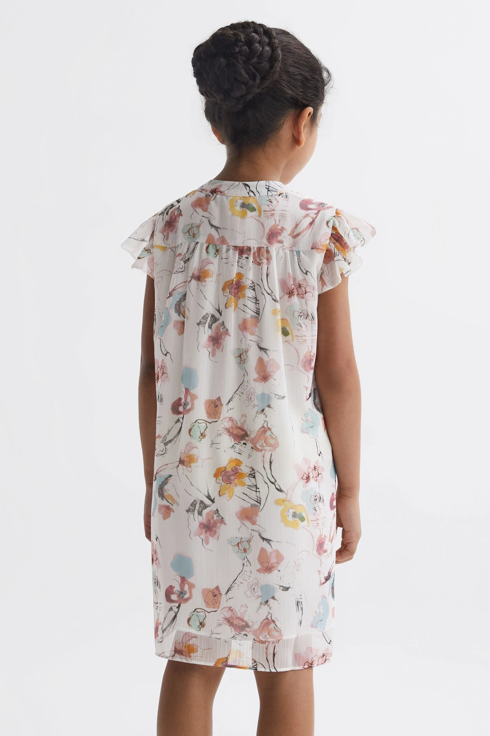 Reiss Martha Floral Print Collarless Dress 7 Reiss Martha Floral Print Collarless Dress - Image 5