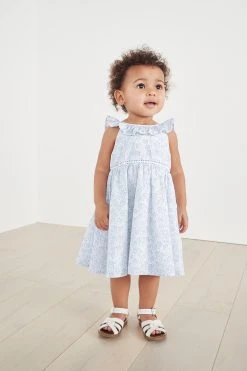 The White Company Blue Foliage Print Swing Dress