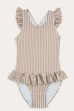 KIDLY Pink Recycled Frill Swimsuit