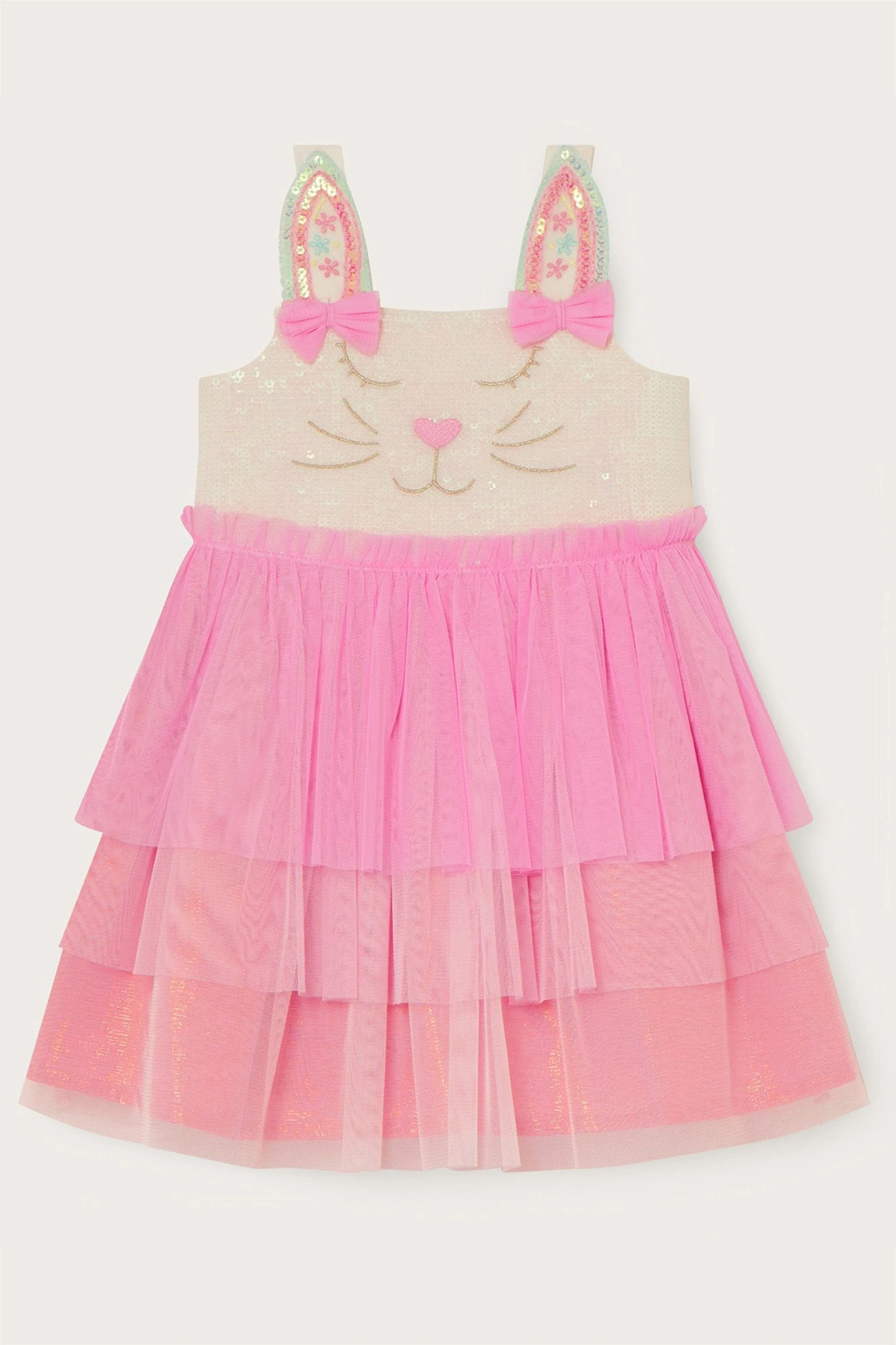 Monsoon Pink Baby Novelty Bunny Disco Dress 3 Monsoon Pink Baby Novelty Bunny Disco Dress