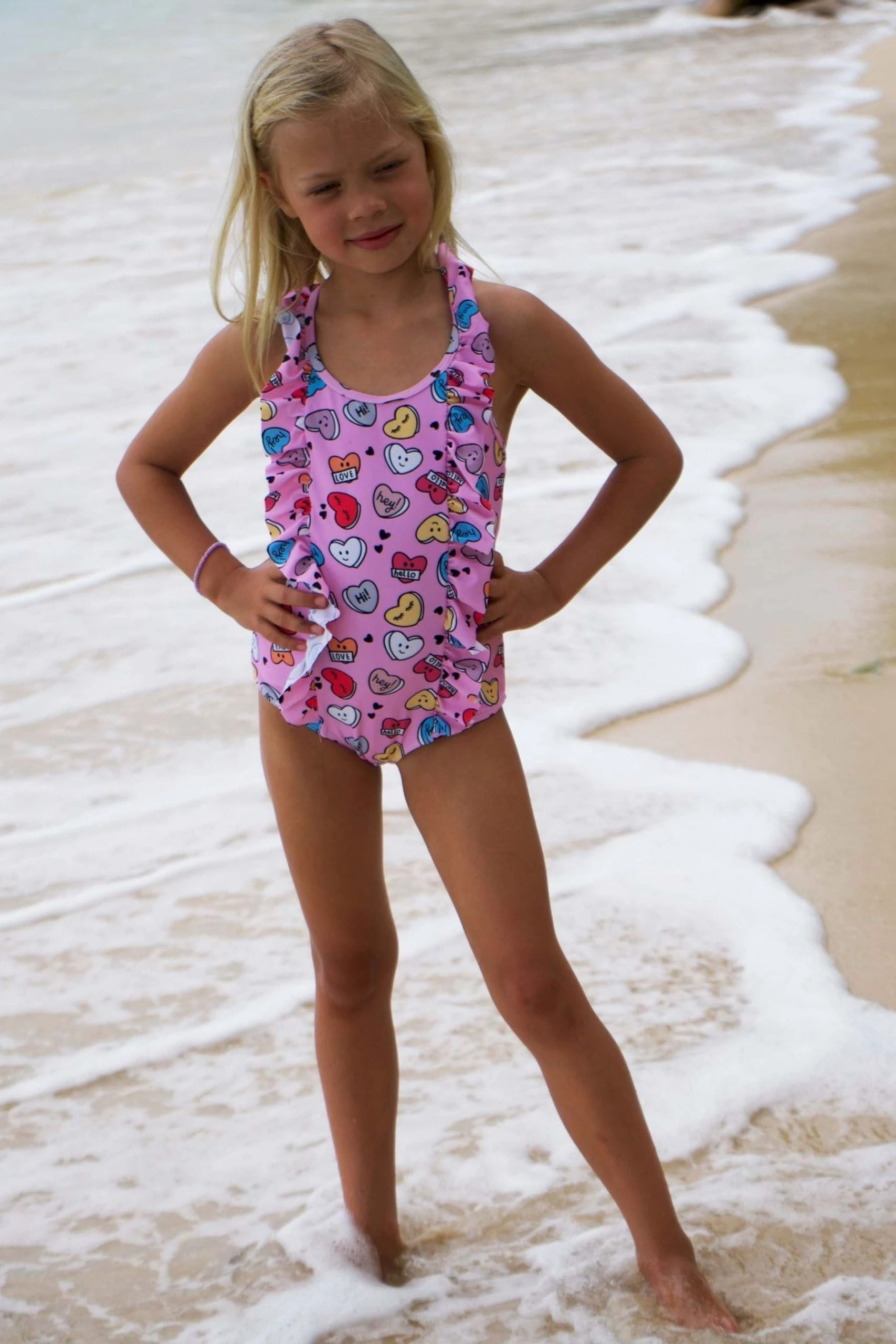 Angel & Rocket Hattie Pink Heart Swimsuit 3 Angel & Rocket Hattie Pink Heart Swimsuit