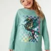 Next Teal Blue Long Sleeve Unicorn Graphic T-Shirt (3-16yrs) -Angel & Rocket Shop U59 023s