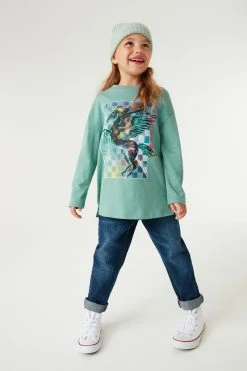 Next Teal Blue Long Sleeve Unicorn Graphic T-Shirt (3-16yrs) -Angel & Rocket Shop U59023s2
