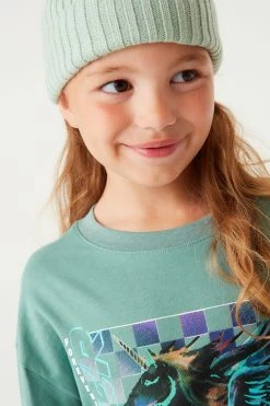 Next Teal Blue Long Sleeve Unicorn Graphic T-Shirt (3-16yrs) -Angel & Rocket Shop U59023s5
