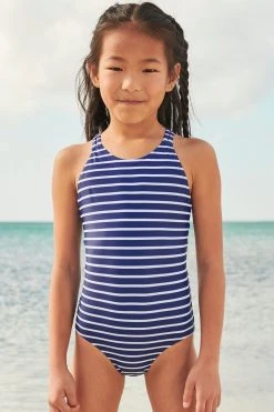 Next Navy Blue/White Stripe Swimsuit (3-16yrs)