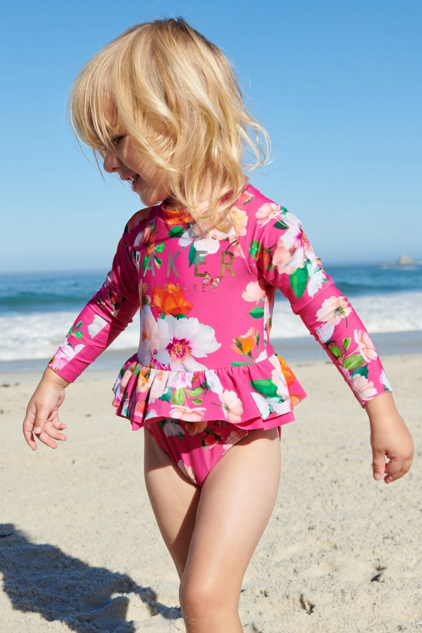 Baker By Ted Baker Pink Floral Sunsafe Swimsuit 3 Baker By Ted Baker Pink Floral Sunsafe Swimsuit