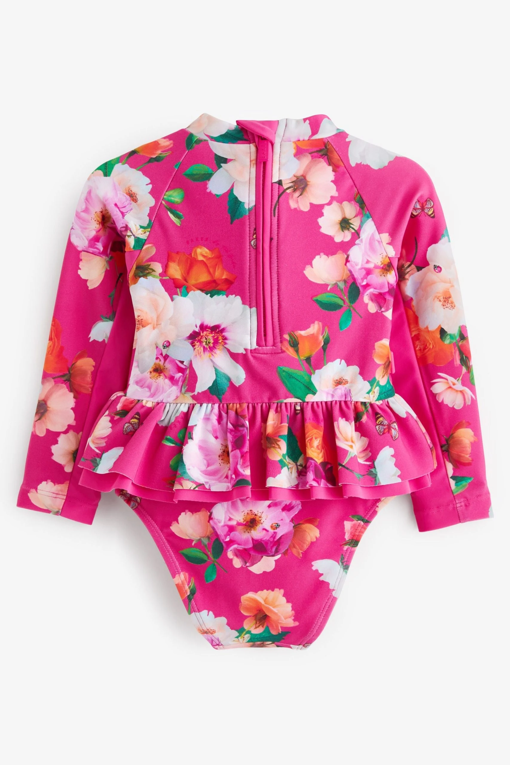 Baker By Ted Baker Pink Floral Sunsafe Swimsuit 9 Baker By Ted Baker Pink Floral Sunsafe Swimsuit - Image 7