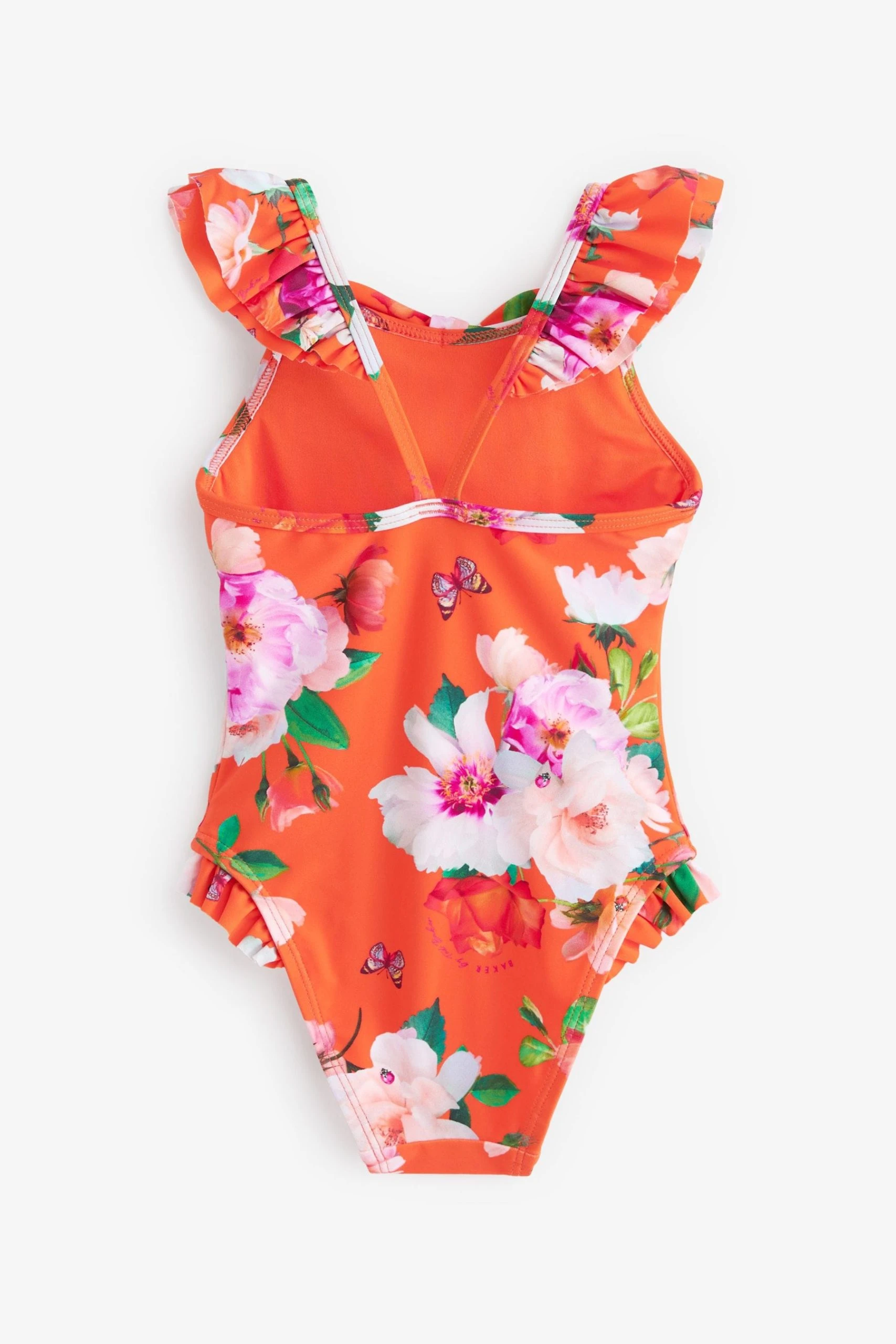 Baker By Ted Baker Orange Floral Swimsuit 4 Baker By Ted Baker Orange Floral Swimsuit - Image 2