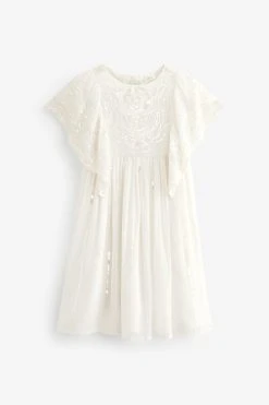 Next Ivory Cream Beaded Chiffon Bridesmaid Dress (3-16yrs) 12 Next Ivory Cream Beaded Chiffon Bridesmaid Dress (3-16yrs) -Angel & Rocket Shop U78 093s5