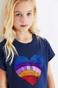 Next Short Sleeve Sequin T-Shirt (3-16yrs)