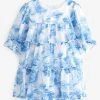 Baker By Ted Baker Blue Toile Dress -Angel & Rocket Shop U83671s