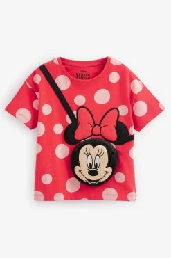 Next Red Long Sleeve Minnie Mouse Bag T-Shirt (3mths-7yrs) -Angel & Rocket Shop U85 810s4