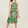 Baker By Ted Baker Green Floral Halter Neck Dress -Angel & Rocket Shop U86431s