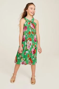 Baker By Ted Baker Green Floral Halter Neck Dress