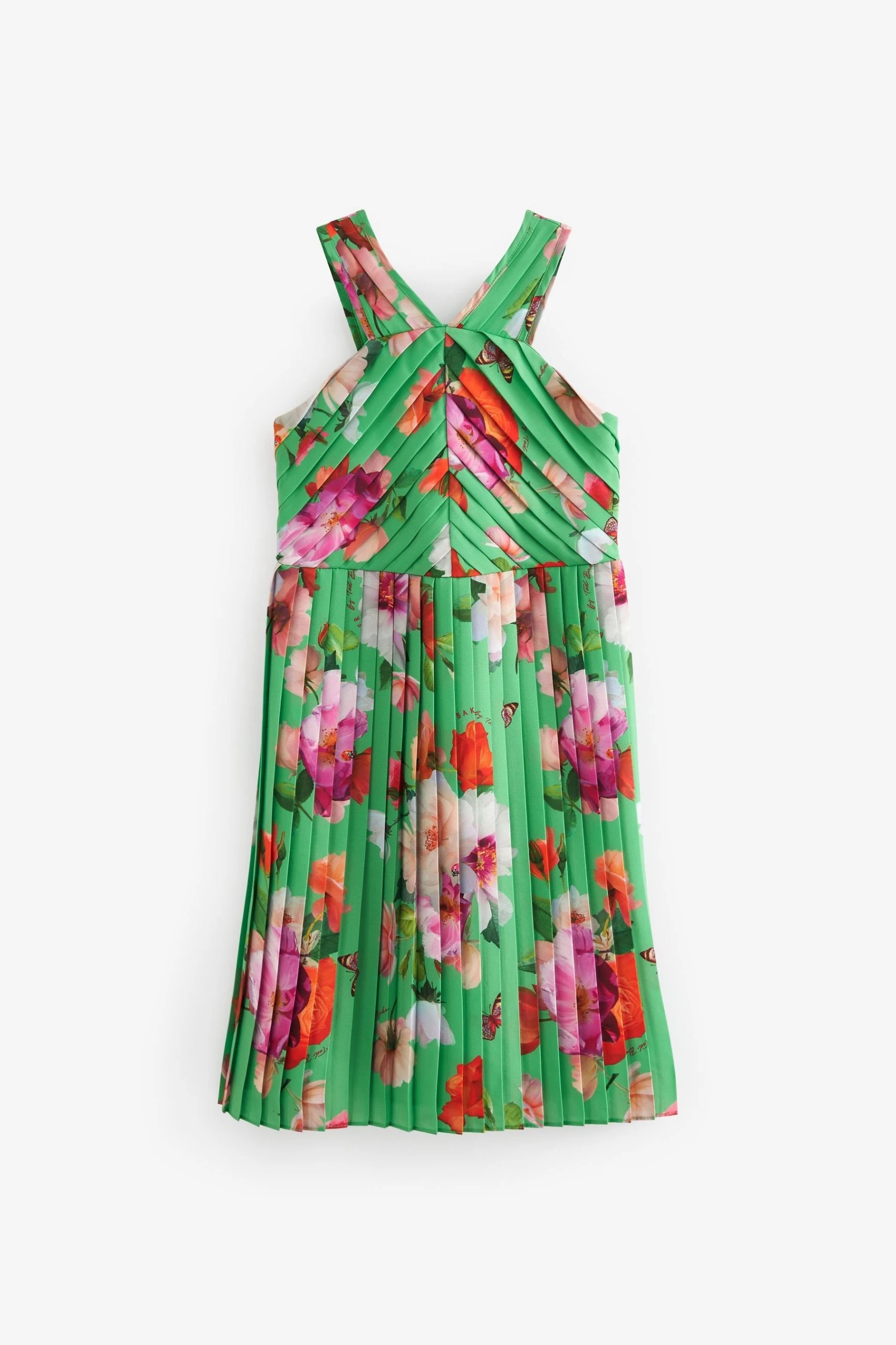 Baker By Ted Baker Green Floral Halter Neck Dress 7 Baker By Ted Baker Green Floral Halter Neck Dress - Image 5