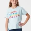Angel & Rocket Blue Brooke Slogan Tie Side T-Shirt