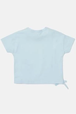 Angel & Rocket Blue Brooke Slogan Tie Side T-Shirt -Angel & Rocket Shop U91800s5