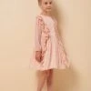 Angel & Rocket Pink Charlotte Pleated Ruffle Dress -Angel & Rocket Shop U91808s