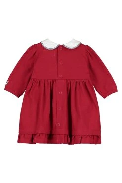 Emile Et Rose Red Embroidered Scallop Dress With Tights -Angel & Rocket Shop U94195s3