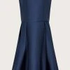 Monsoon Blue Duchess Twill Bardot Prom Dress 1 Monsoon Blue Duchess Twill Bardot Prom Dress -Angel & Rocket Shop U94332s
