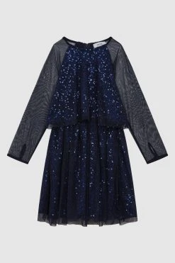 Reiss Mika Sequin Sheer Tutu Dress -Angel & Rocket Shop U95351s2