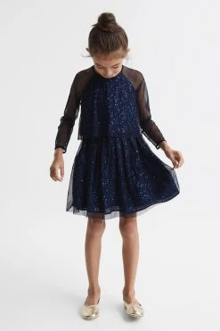 Reiss Mika Sequin Sheer Tutu Dress -Angel & Rocket Shop U95351s3