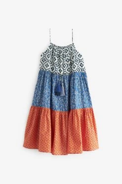 Next Blue/Pink Print Tiered Maxi Dress (3-16yrs) -Angel & Rocket Shop U99 272s5